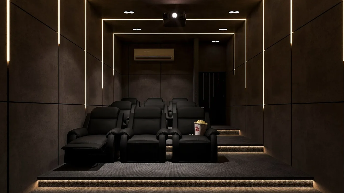 Bharath Architect Madurai — Luxury Home Theater Interior Design