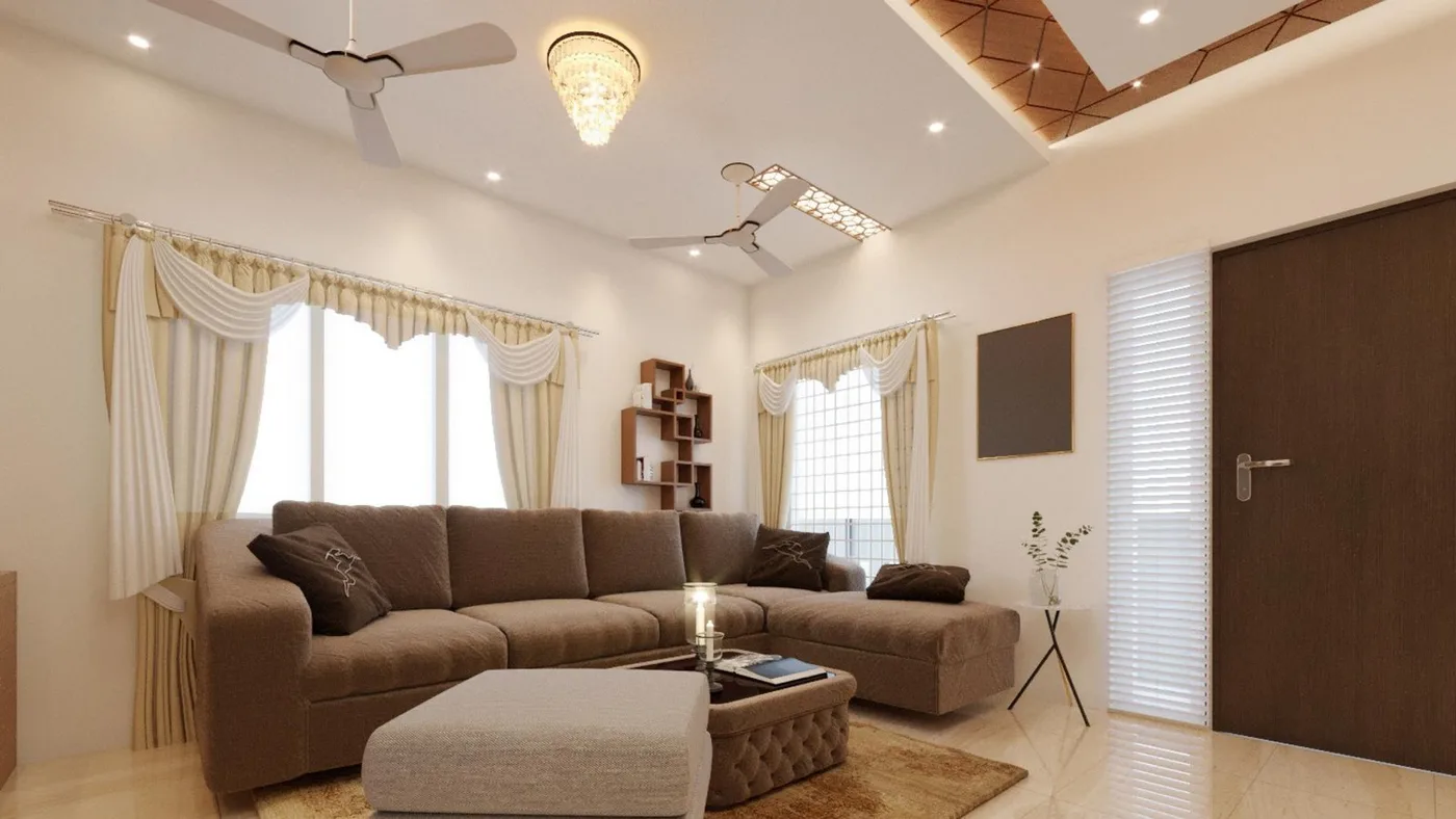 Modern Living Room — Madurai by Bharath Architect